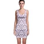 Lilac Damask Pattern Bodycon Dress