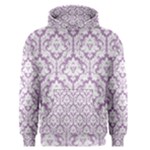 White On Lilac Damask Men s Pullover Hoodie