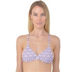 Lilac Damask Pattern Reversible Tri Bikini Top