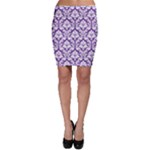 Royal Purple Damask Pattern Bodycon Skirt