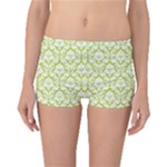 Spring Green Damask Pattern Boyleg Bikini Bottoms
