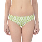 Spring Green Damask Pattern Hipster Bikini Bottoms