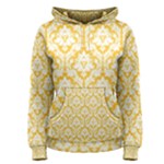Sunny Yellow Damask Pattern Women s Pullover Hoodie