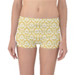 Sunny Yellow Damask Pattern Boyleg Bikini Bottoms