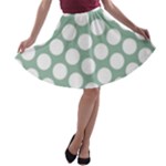 Jade Green Polkadot A-line Skater Skirt