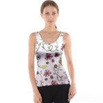 Pink whimsical flowers on pink Tank Top