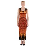 Flaming Sun Fitted Maxi Dress
