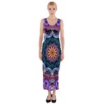 Purple Lotus Fitted Maxi Dress