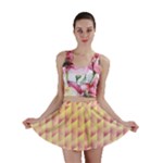 Geometric Pink & Yellow  Mini Skirts
