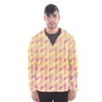 Geometric Pink & Yellow  Hooded Wind Breaker (Men)