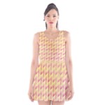 Geometric Pink & Yellow  Scoop Neck Skater Dress