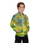 Golden Days, Abstract Yellow Azure Tranquility Wind Breaker (Kids)