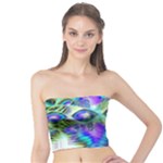 Abstract Peacock Celebration, Golden Violet Teal Tube Top
