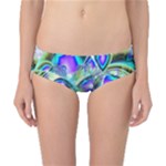 Abstract Peacock Celebration, Golden Violet Teal Classic Bikini Bottoms