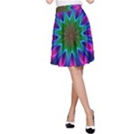 Star Of Leaves, Abstract Magenta Green Forest A-Line Skirt