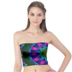 Star Of Leaves, Abstract Magenta Green Forest Tube Top