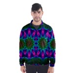 Star Of Leaves, Abstract Magenta Green Forest Wind Breaker (Men)