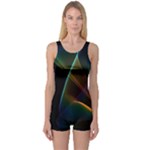 Abstract Rainbow Lily, Colorful Mystical Flower  One Piece Boyleg Swimsuit