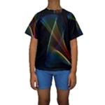 Abstract Rainbow Lily, Colorful Mystical Flower  Kid s Short Sleeve Swimwear