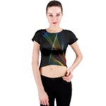 Abstract Rainbow Lily, Colorful Mystical Flower  Crew Neck Crop Top