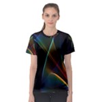 Abstract Rainbow Lily, Colorful Mystical Flower  Women s Sport Mesh Tee