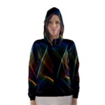 Abstract Rainbow Lily, Colorful Mystical Flower  Hooded Wind Breaker (Women)