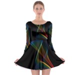 Abstract Rainbow Lily, Colorful Mystical Flower  Long Sleeve Skater Dress
