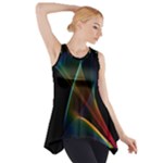Abstract Rainbow Lily, Colorful Mystical Flower  Side Drop Tank Tunic