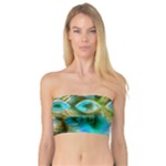 Crystal Gold Peacock, Abstract Mystical Lake Bandeau Top