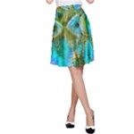 Crystal Gold Peacock, Abstract Mystical Lake A-Line Skirt