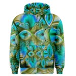 Crystal Gold Peacock, Abstract Mystical Lake Men s Zipper Hoodie