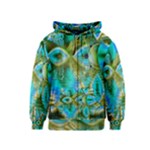 Crystal Gold Peacock, Abstract Mystical Lake Kids  Zipper Hoodie