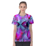 Crystal Northern Lights Palace, Abstract Ice  Women s Sport Mesh Tee