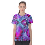 Crystal Northern Lights Palace, Abstract Ice  Women s Cotton Tee