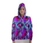 Crystal Northern Lights Palace, Abstract Ice  Hooded Wind Breaker (Women)