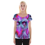 Crystal Northern Lights Palace, Abstract Ice  Women s Cap Sleeve Top