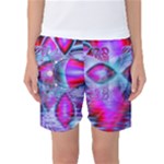 Crystal Northern Lights Palace, Abstract Ice  Women s Basketball Shorts