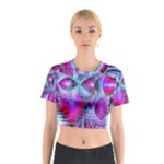 Crystal Northern Lights Palace, Abstract Ice  Cotton Crop Top