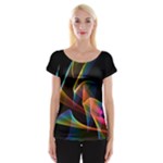 Crystal Rainbow, Abstract Winds Of Love  Women s Cap Sleeve Top