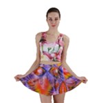 Crystal Star Dance, Abstract Purple Orange Mini Skirts