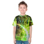Dawn Of Time, Abstract Lime & Gold Emerge Kid s Cotton Tee