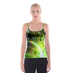 Dawn Of Time, Abstract Lime & Gold Emerge Spaghetti Strap Top
