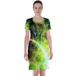 Dawn Of Time, Abstract Lime & Gold Emerge Short Sleeve Nightdress