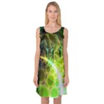 Dawn Of Time, Abstract Lime & Gold Emerge Sleeveless Satin Nightdress