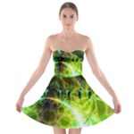 Dawn Of Time, Abstract Lime & Gold Emerge Strapless Dresses