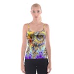 Desert Winds, Abstract Gold Purple Cactus  Spaghetti Strap Top