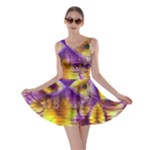 Golden Violet Crystal Palace, Abstract Cosmic Explosion Skater Dress