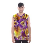 Golden Violet Crystal Palace, Abstract Cosmic Explosion Men s Basketball Tank Top