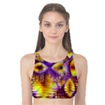 Golden Violet Crystal Palace, Abstract Cosmic Explosion Tank Bikini Top