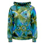 Mystical Spring, Abstract Crystal Renewal Women s Pullover Hoodie
